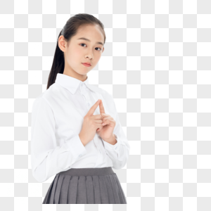 中学生女孩思考问题图片