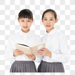 中学生同学拿书本图片