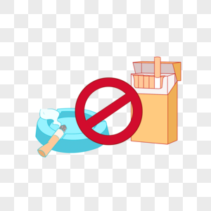 禁烟日禁止吸烟卡通元素图片