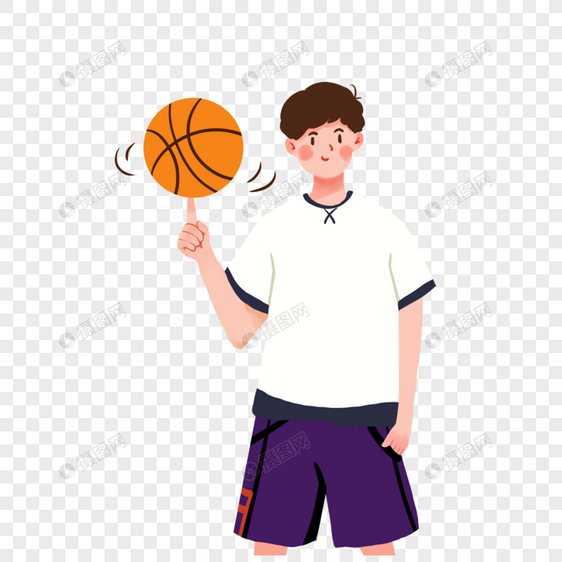 玩篮球的男孩图片