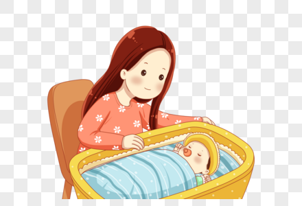 妈妈哄宝宝睡觉高清图片