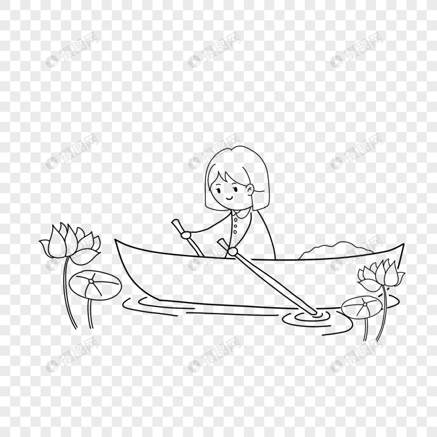 划船的小人简笔画