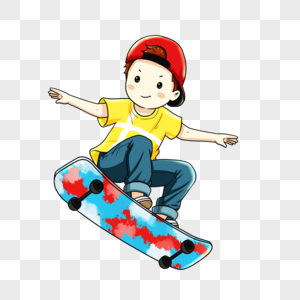 玩滑板的男孩图片