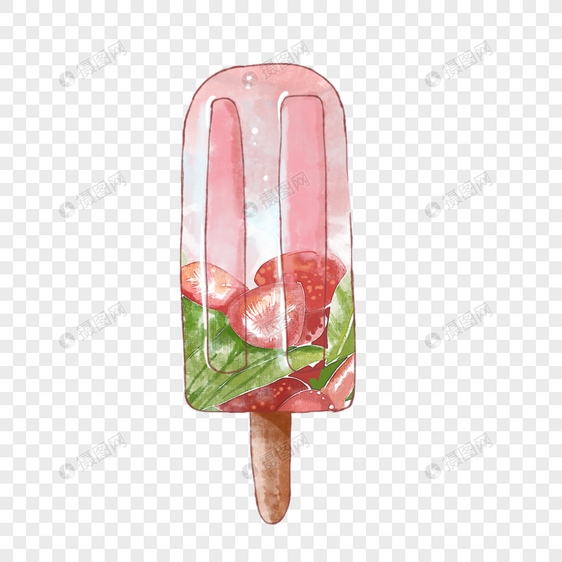 草莓雪糕冰棒图片