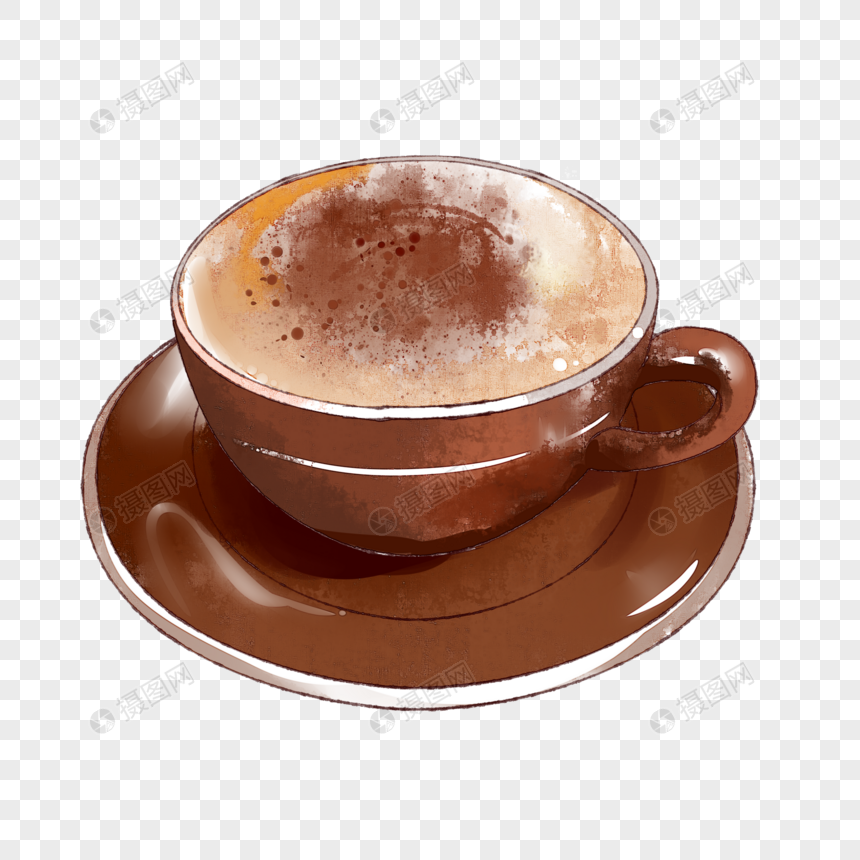 咖啡热饮水彩图片