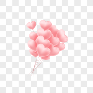 爱心气球粉色爱心装饰高清图片