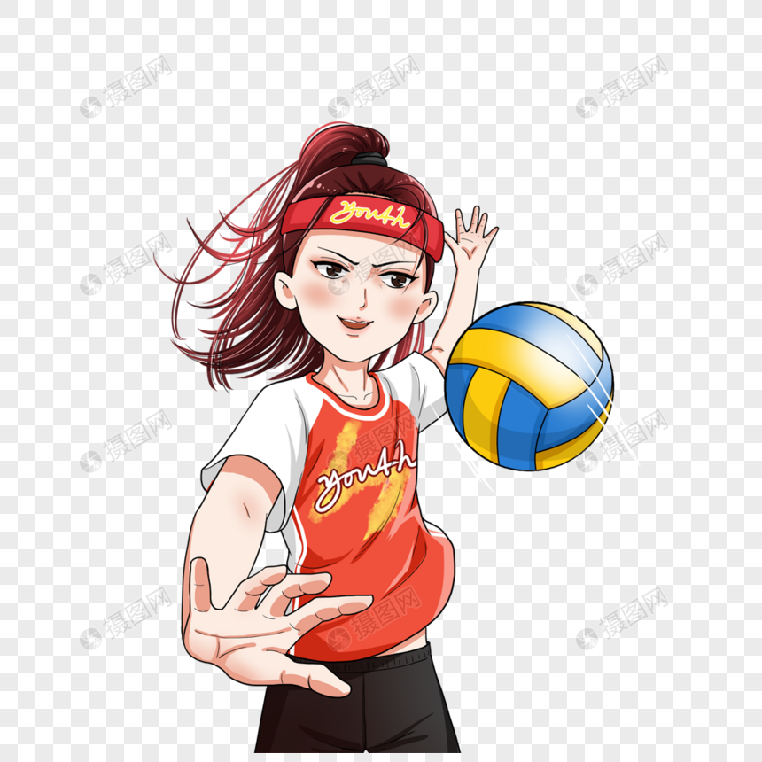 打排球的女生
