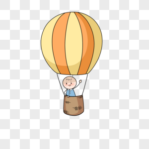 乘坐热气球的小人图片