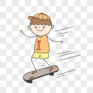 滑滑板的小孩图片