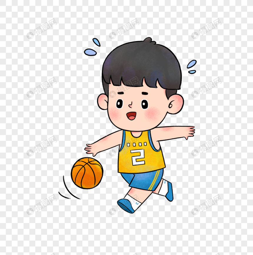 打篮球的男孩