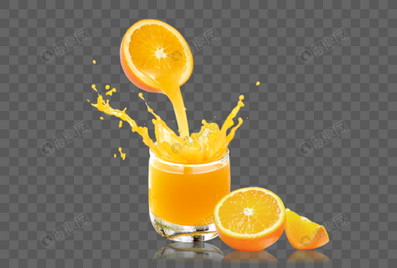 喷溅橙汁图片
