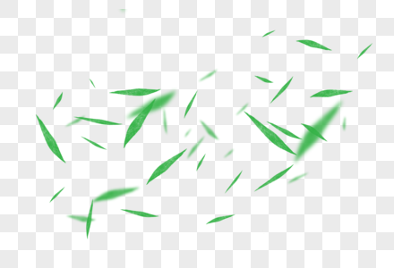 漂浮的竹叶绿色漂浮装饰高清图片