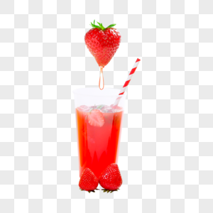 草莓苏打水图片