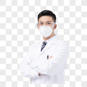 佩戴口罩与护目镜的男医生形象图片素材