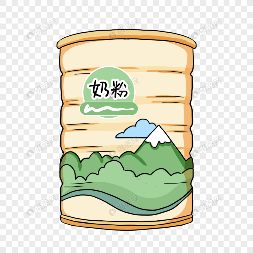 免抠元素 手绘/卡通元素 婴儿罐装奶粉.png 860_860