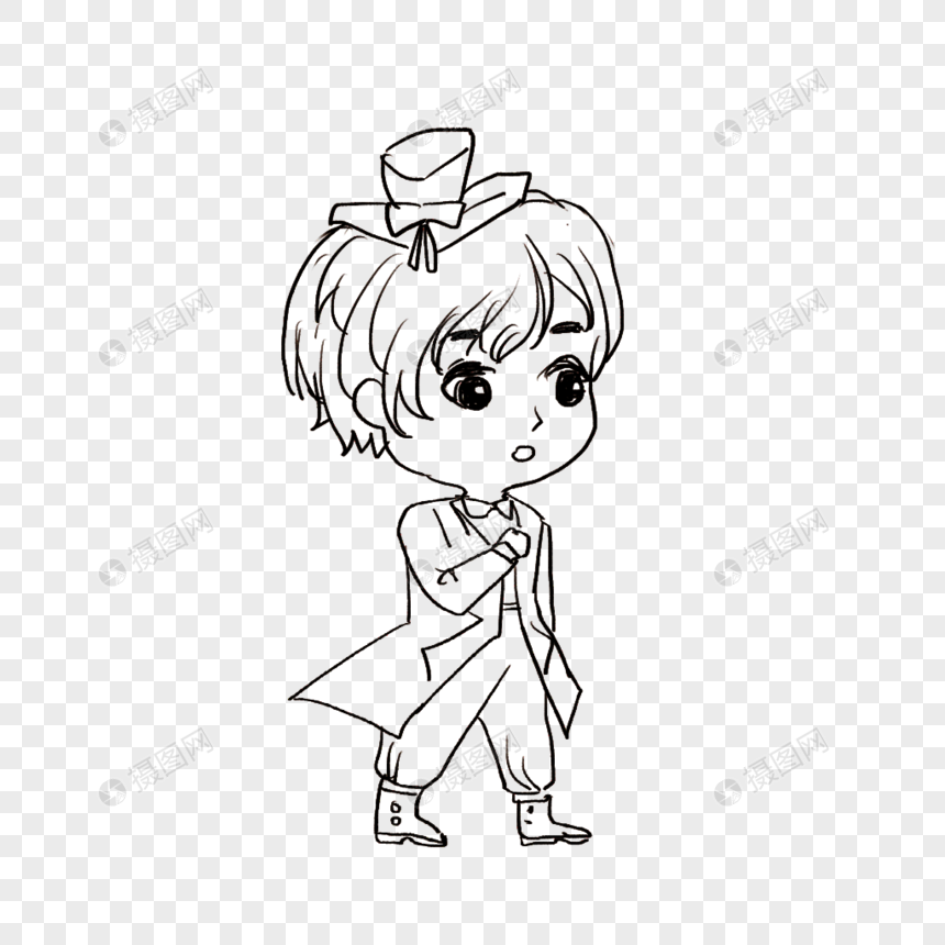 免抠元素 手绘/卡通元素 王子简笔画.png