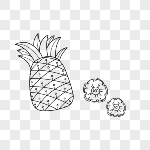 菠萝简笔画简约菠萝高清图片
