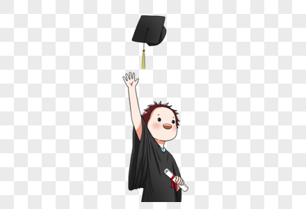 扔学士帽的毕业生图片