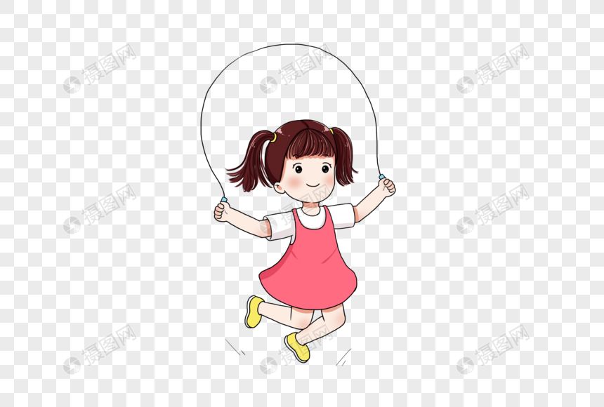跳绳的小女孩