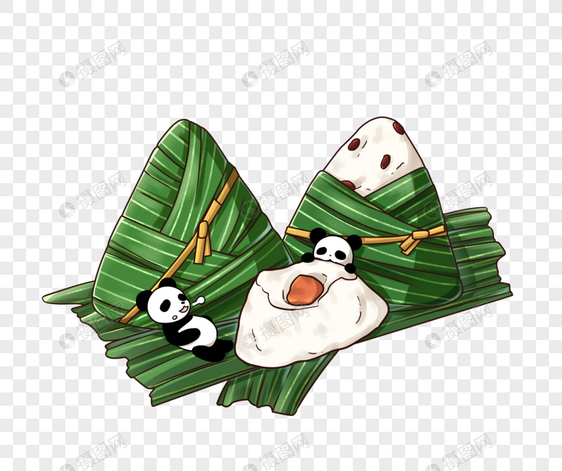 熊猫吃粽子图片
