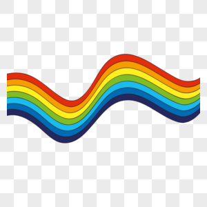 抽象动感波浪线七色彩虹图片