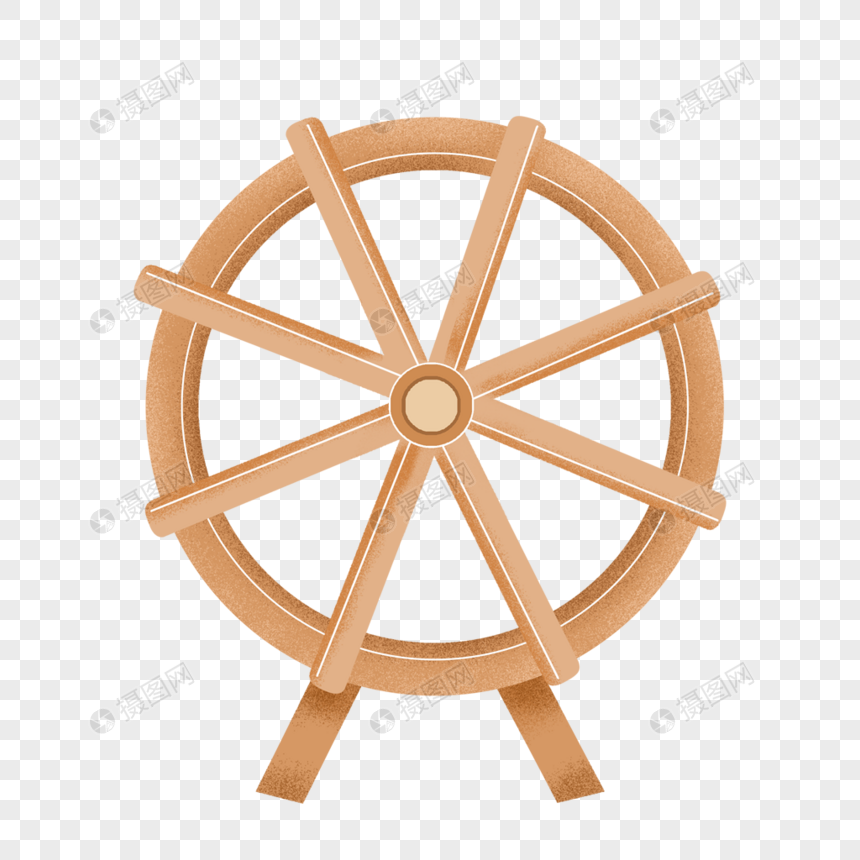 免抠元素 手绘/卡通元素 小满水车.png