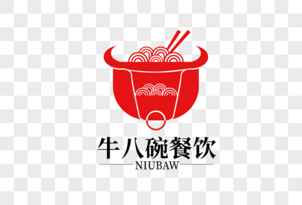 高端时尚牛八碗餐饮LOGO图片素材