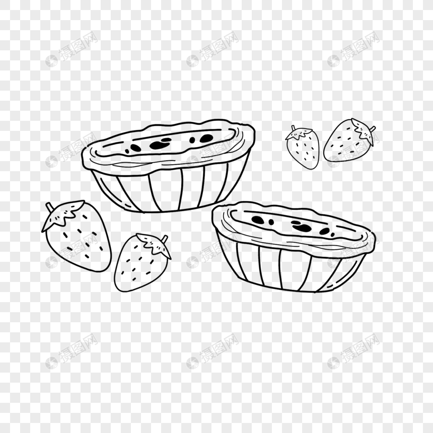 蛋挞草莓简笔画