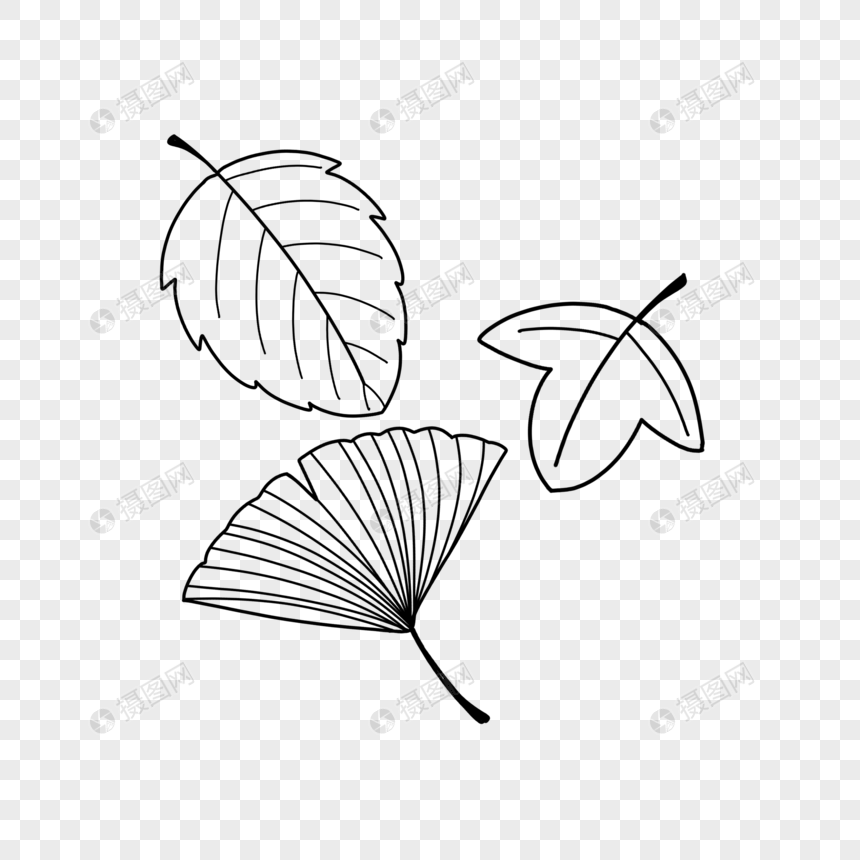 树叶简笔画元素素材下载-正版素材401738353-摄图网