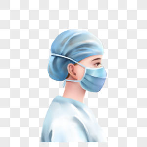 女护士抗疫情口罩高清图片