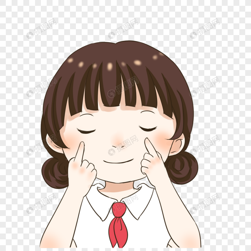 做眼保健操的女孩