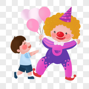 小丑和孩子儿童节小丑女孩高清图片