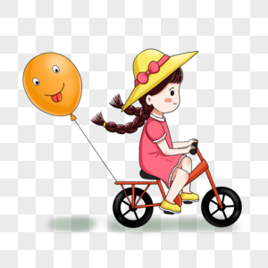 骑自行车的小女孩高清图片