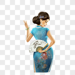 旗袍美女旗袍logo高清图片