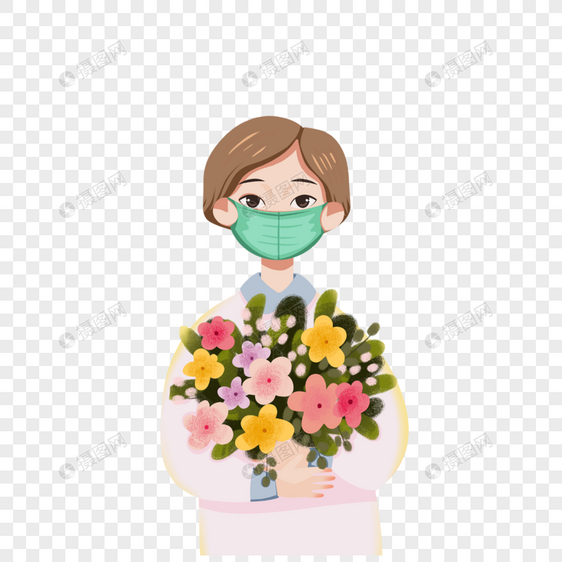 抱着鲜花的护士图片