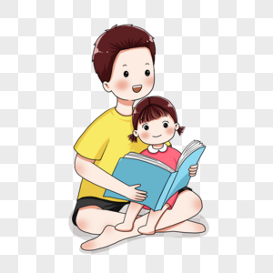 陪孩子读书的父亲图片
