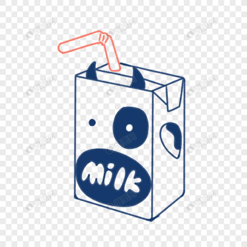 免抠元素 手绘/卡通元素 牛奶简笔画.png