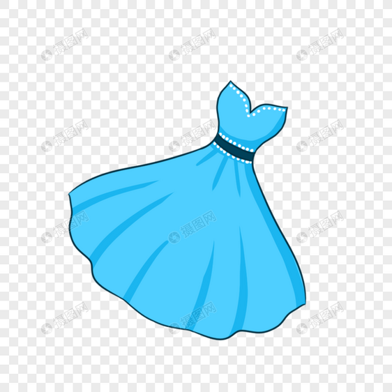 蓝色连衣裙图片