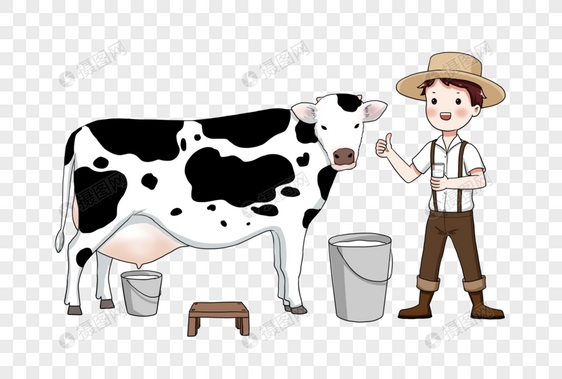 奶牛和农夫图片
