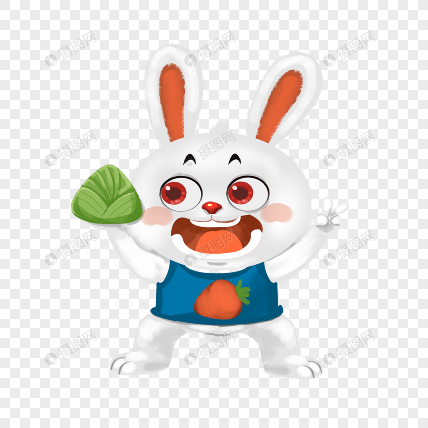 拿着粽子的兔子图片