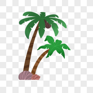 椰子树卡通元素高清图片