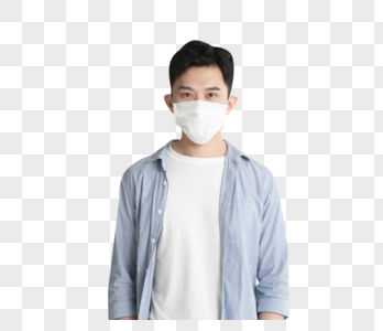 疫情防护戴口罩的年轻人图片