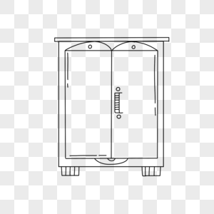 柜子简笔画家具线稿素材高清图片