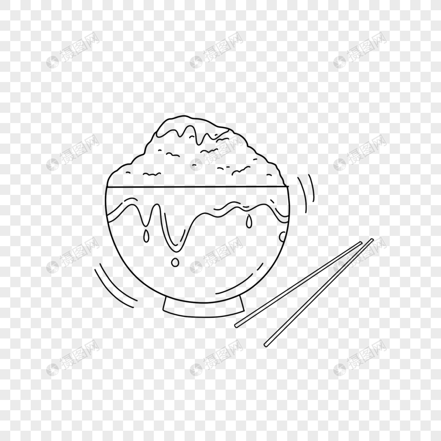 一碗饭简笔画