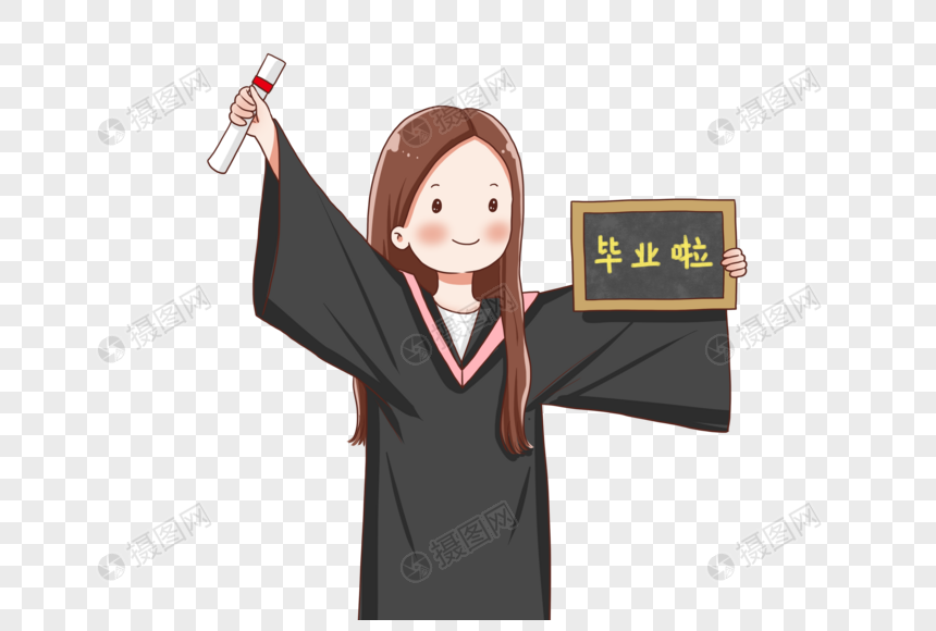 穿学士服的女生图片