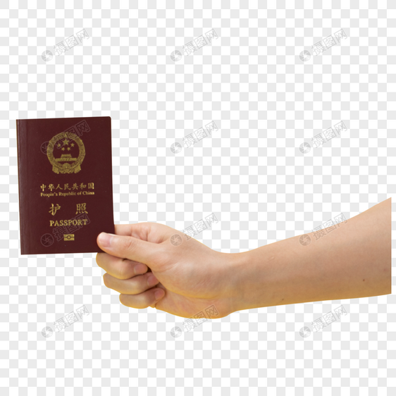 手拿护照图片