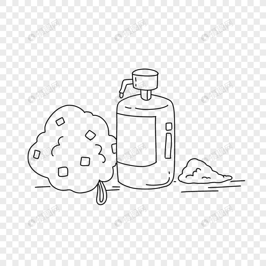 免抠元素 手绘/卡通元素 沐浴露简笔画.
