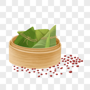 红豆箩筐粽子图片