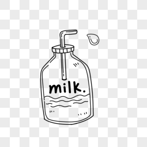 牛奶简笔画一瓶牛奶高清图片