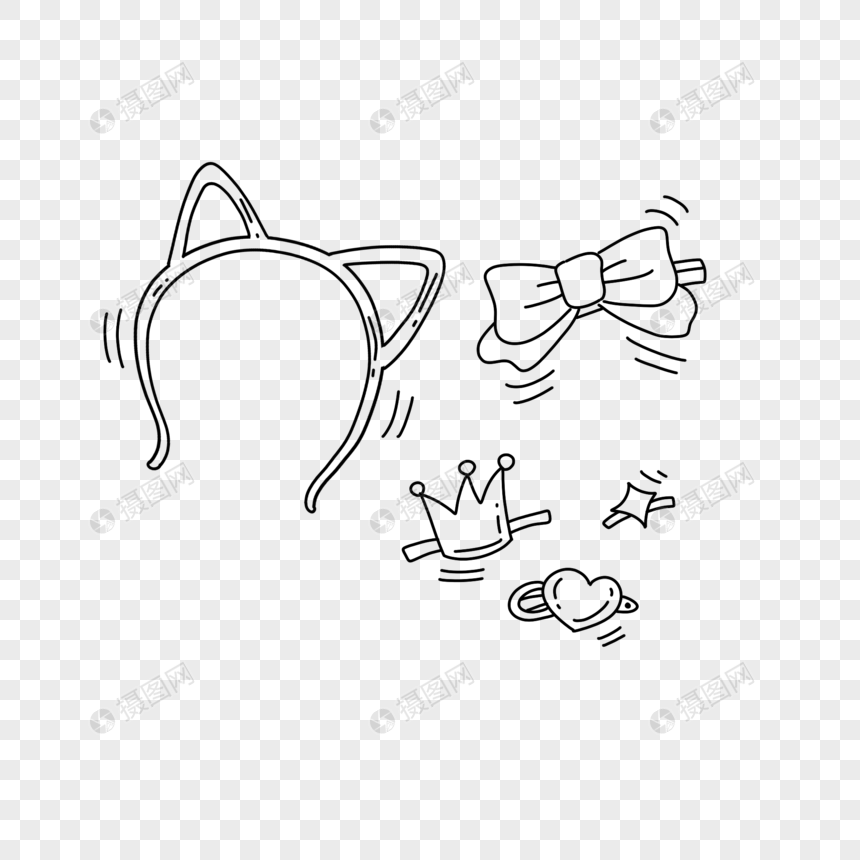 儿童发带简笔画